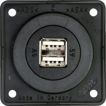 Elektrická zásuvka Dvojitá USB nabíjecí zásuvka 12V BERKER ČERNÁ