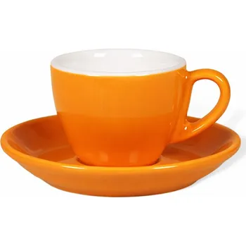 Biebri šálek s podšálkem, 65ml, světle oranžová