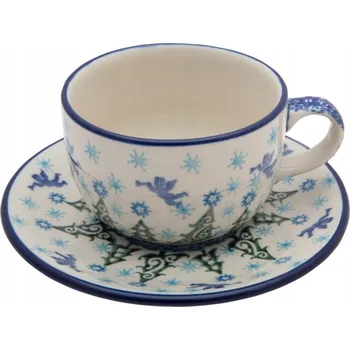 ŠÁLEK 200 ml s podšálkem, Artystyczna Ceramika Bolesławiec 1675 ANDĚLÍČCI