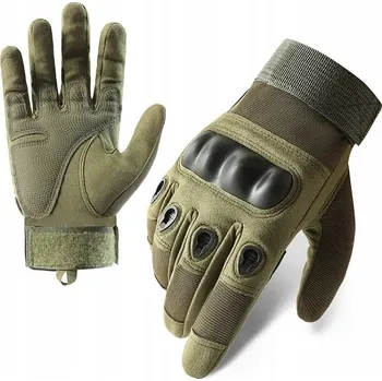 Rukavice Taktické rukavice XL zelené s pěti prsty a chrániči kloubů