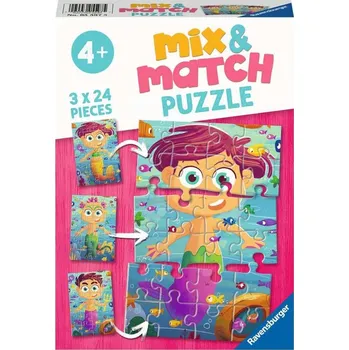Puzzle Puzzle kreativní Mix & Match Mořské panny 3x24 puzzle 72 dílků