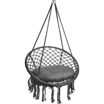 Křeslo Tmavě šedé závěsné křeslo KOLUMBIA s polštářem