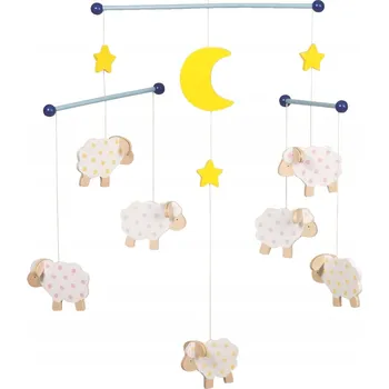 Kolotoč nad postýlku Dřevěný závěsný kolotoč Goki Ovečka