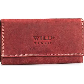 Peněženka Wild Tiger peněženka z pravé kůže červená - dámská