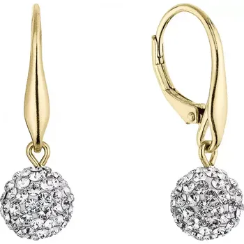 Náušnice Pozlacené náušnice kuličky se Swarovski krystaly 31326.1