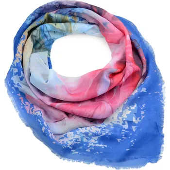 Šátek Velký šátek - modro-růžový s potiskem