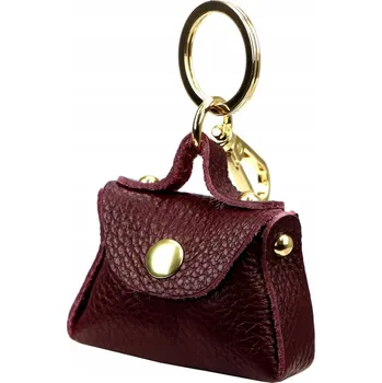 Florence dámský přívěsek na klíče ve tvaru kabelky, přírodní kůže, přívěsek