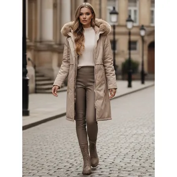 Dámská parka Dstreet dámská Bunda parka zimní NARVENA TY5110 Barva: Béžová, Velikost: M