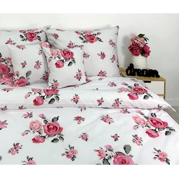 Povlečení Bavlna Povlečení , růžové růže, jemné květiny, povlak na peřinu 160x200+2/70x80