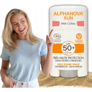 Opalování Krém s filtrem Alphanova Sun Bio v tyčince SPF50+ Pink Coral Protection 12G