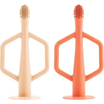 Zubní kartáček Tiny Twinkle Sada silikonových kartáčků Coral/Sand 2 ks