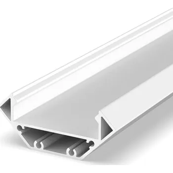 LED lišta LED ALU profil P3-3 rohový hliníkový pro LED pásek do 24W/1m - barva bílá bez krytu 1m
