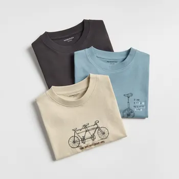 Chlapecké tričko Reserved - Bavlněné tričko 3 ks - béžová - 944IX-08X - 944IX-08X-152