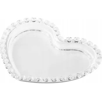 Talíř Talíř Srdce skleněný dezertní talířek na dort Altom Design Love 18 cm