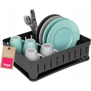 Odkapávač na nádobí VELKÝ ODKAPÁVAČ NA NÁDOBÍ OBDÉLNÍKOVÝ S ODKAPÁVACÍ MISKOU A ODKAPÁVAČEM NA PŘÍBORY cza