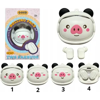Sluchátka SLUCHÁTKA DO UŠÍ PRO DĚTI ROLLING FACE PIG TWS BLUETOOTH