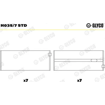 Kliková hřídel GLYCO Hlavní ložiska klikového hřídele H0357STD