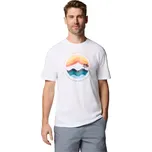 Pánské tričko s potiskem Columbia Path Lake II Graphic Tee velikost 2XL bílá