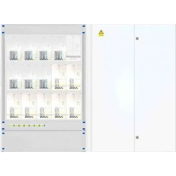 Rozvaděč Elektroměrový rozvaděč 7x 3f elektroměr, 7x HDO Distribuční síť: PRE, Hlavní jistič: B20/3p, 20 A, 10 kA, Protipožární úprava: ne