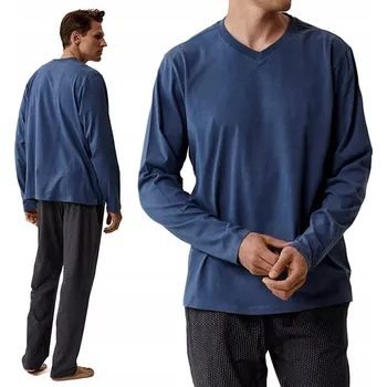 Pánské pyžamo ATLANTIC NMP-389 Pánské pyžamo teplákové 100% Bavlna Mikina + Kalhoty - M