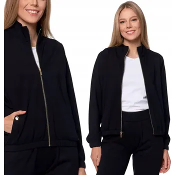 Dámská mikina Dámská MIKINA BOMBER MORAJ se zipem, hladká, se standardním límcem BEZ KAPUCE velikost 3XL