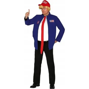Karnevalový kostým Kostým prezidenta S čepicí a kravatou, velikost L