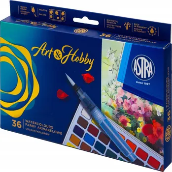 Vodová barva Akvarelové barvy 36 barev + štětec + paletka Art&Hobby Astra