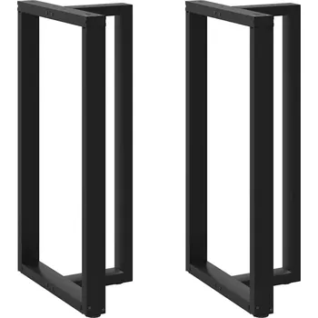 Jídelní stůl Nohy k barovému stolu, 2 ks, černé, 60x35x(110-111)cm, ocel