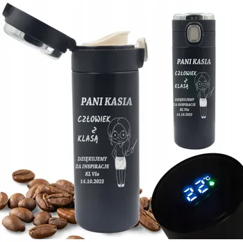 Termoska hrnek s LED displejem a gravírováním - dárek pro učitele