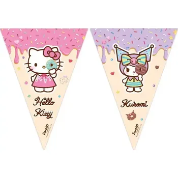 Vlaječková girlanda Hello Kitty a Kuromi 2,3m
