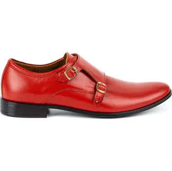 Dámská obuv SPOLEČENSKÉ BOTY MONKI KOŽENÉ 287LU ČERVENÉ 43