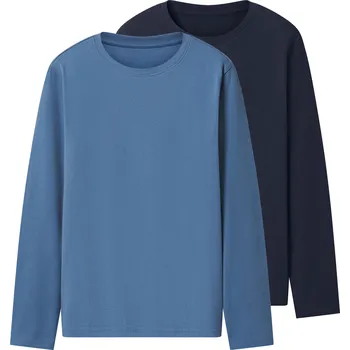 Esmara Kids Chlapecké triko s dlouhými rukávy, 2 kusy (navy modrá / modrá, 146/152)