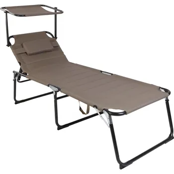 Zahradní lehátko Linder Exclusiv Zahradní lehátko XXL se stříškou Taupe