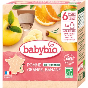 Dětská výživa BABYBIO 4x kapsička jablko pomeranč banán 90 g