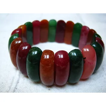 Náramek Achát barvený náramek, roztažitelný, obvod 29cm