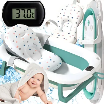 koupací vanička SKLÁDACÍ VANIČKA PRO DĚTI VELKÁ SILIKONOVÁ VANA LCD teploměr POLŠTÁŘ