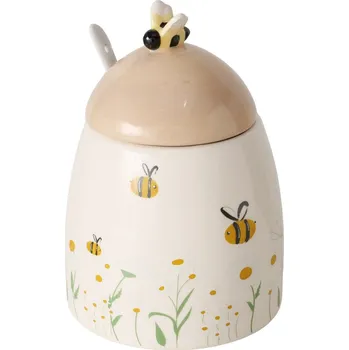 Dóza na potraviny Boltze Dóza s víčkem a lžičkou HONEY, 445 ml, keramická
