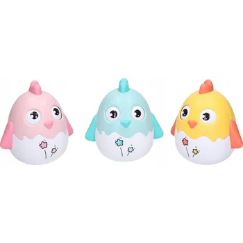 Hračka pro nejmenší Barevné Montessori kuře s rolničkami - 12 cm, pro nejmenší (3+), dostupné v