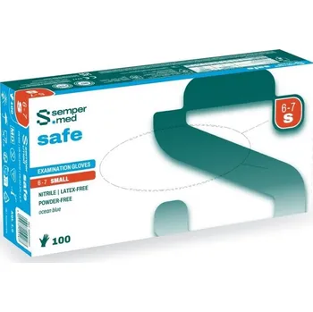 Zdravotnický materiál L&R Sempermed Safe Nitrile vyšetřovací nitrilové rukavice S, 100 ks