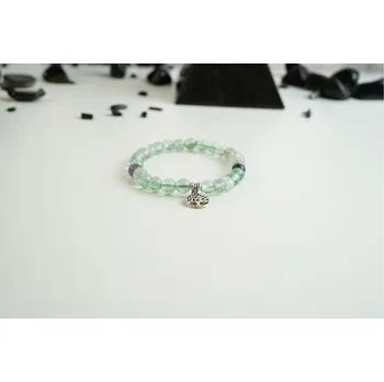 Náramek Fluorit - náramek Druh: 8 mm se stromem života a Křišťálem