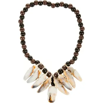 Karnevalový doplněk Náhrdelník se zuby pravěk divočina