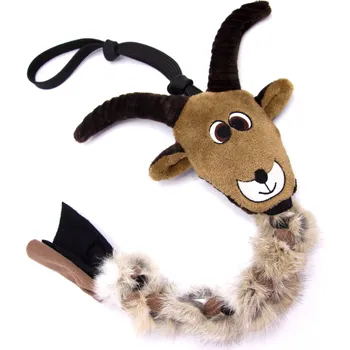 Hračka pro psa Pískací Potvůrky Hračka pro psa - kozoroh, s králičí kožešinou Rukojeť: pevná rukojeť