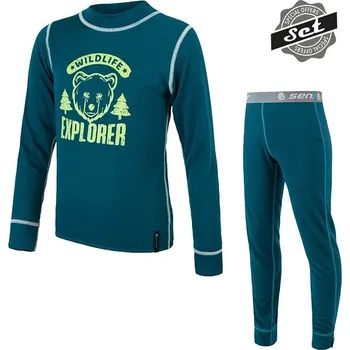 Dětské termoprádlo Dětský set SENSOR Double Face Wild safír 110