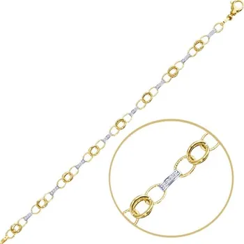 Náramek Luxusní zlatý dámský náramek JMG0253WGB19 19 cm + Dárek zdarma