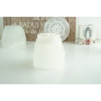 Svícen ze Selenitu bílý - stupňovitý