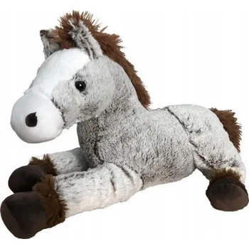 plyšák Kůň plyšový mazlíček přítulníček šedý koník s černou hřívou plyšák 50 cm
