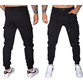 Pánské kalhoty KAPSÁČE PÁNSKÉ JOGGER KALHOTY STAHOVACÍ PÁSKY