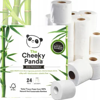 Toaletní papíry Suchý toaletní papír bez vůně The Cheeky Panda 24 ks