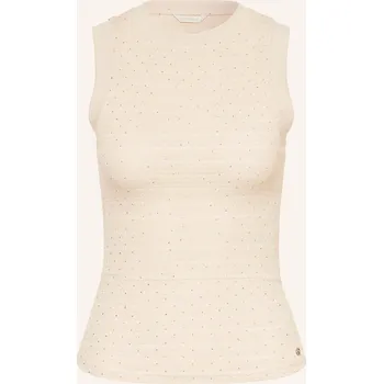 Guess Dámský Top Francine S Ozdobnými Kameny, béžová, 36