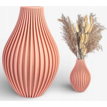 Váza Váza na květiny nerozbitná 20 cm Moderní v tělové barvě váza s boho dekorací